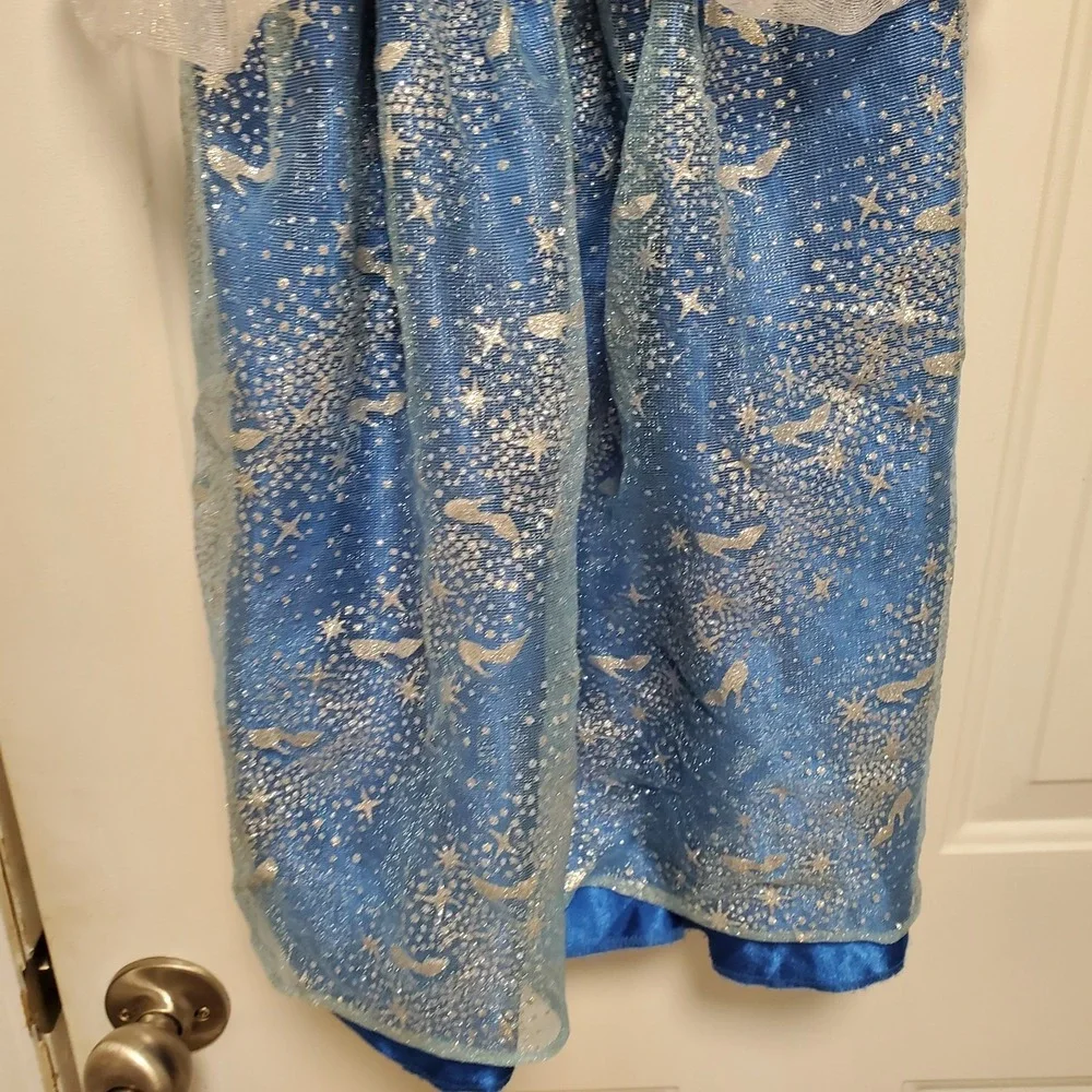 Disney Cinderella Girl Costume Dress Blue Silver Sparkly Princess 4 6X Halloween